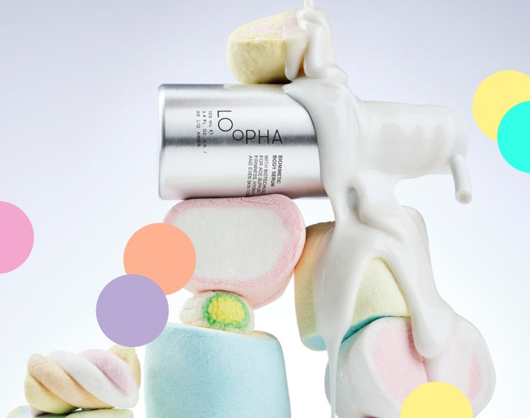 LOoPHA Biomimetic Body Serum surrounded by colour items